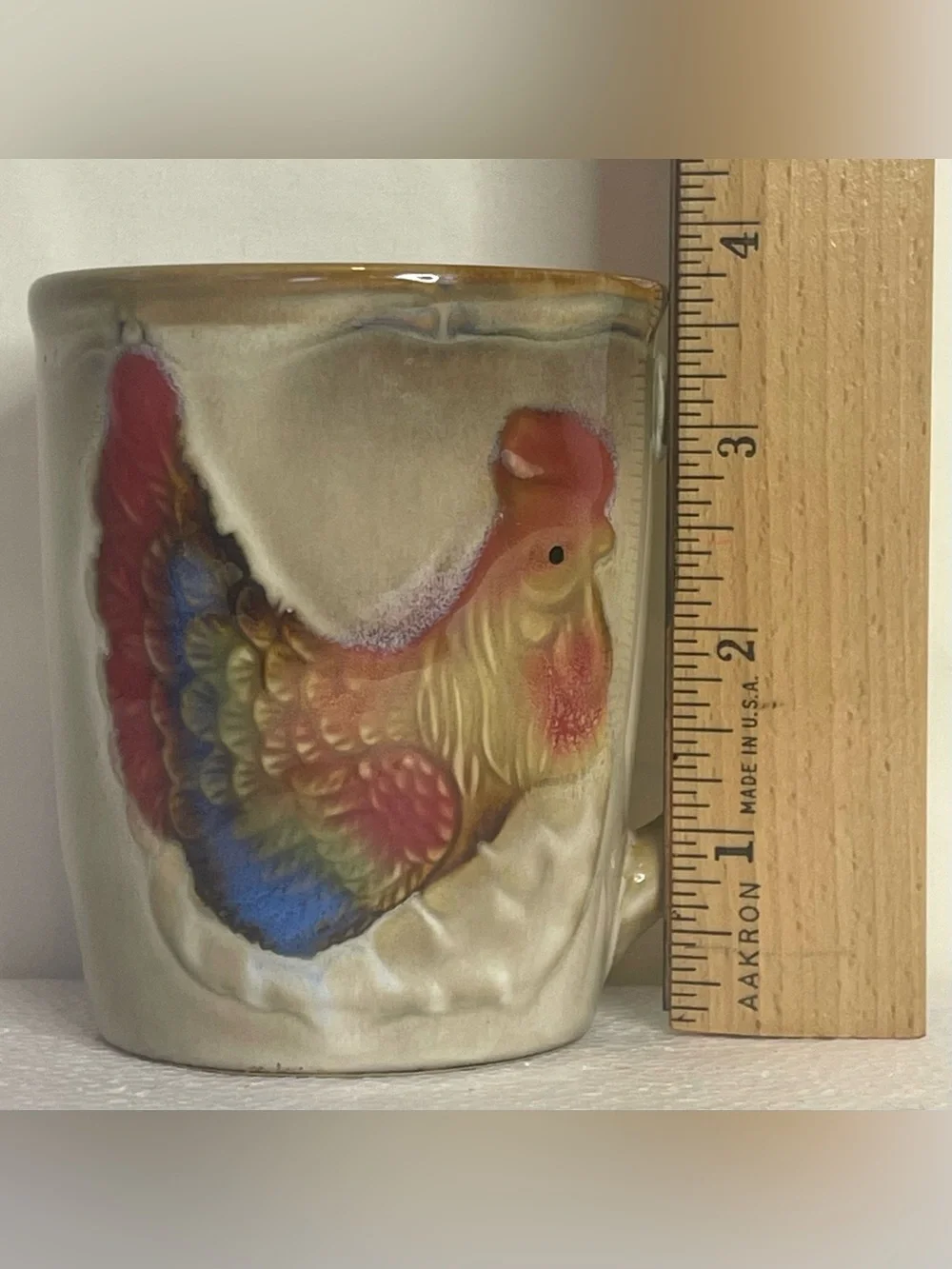 VTG Otagiri Style Colorful Rooster Chicken Country Farmhouse Coffee Tea Cup Mug